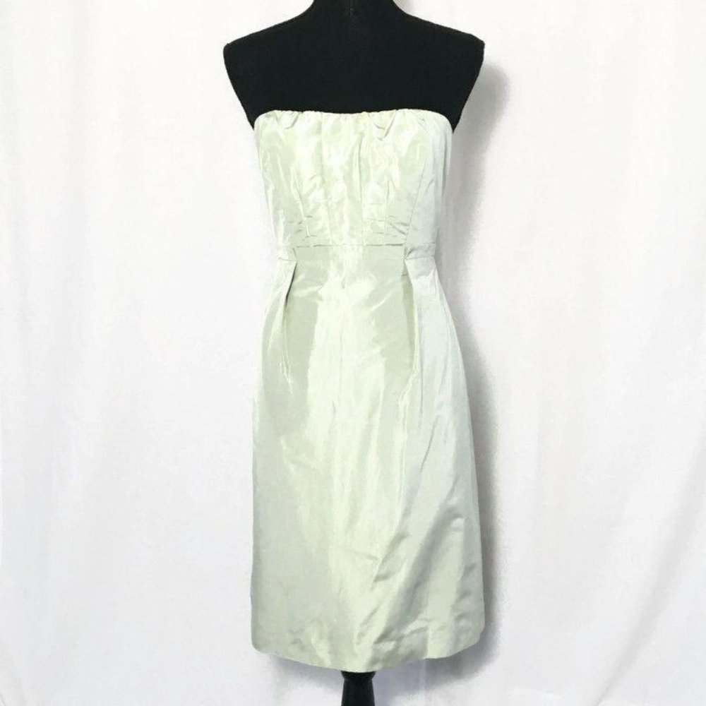 J. Crew Silk Light Green Strapless Dress Cocktail